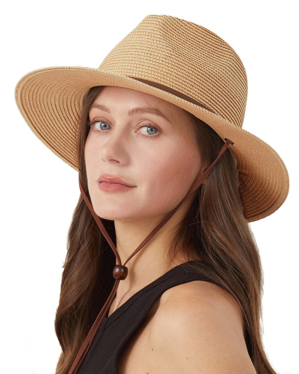 3225 XXL Oversize Straw Sun Hats with Wind Lanyard Summer Wide Brim UV UPF